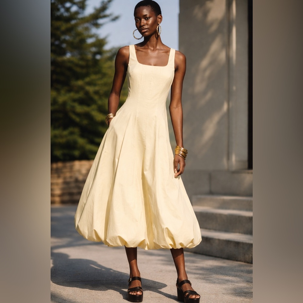 NWT ZARA BALLOON MIDI DRESS ZW COLLECTION